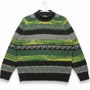 Amulet Hand Knit 100% Wool Chunky Fleece-Lined Sweater Mens Size Large